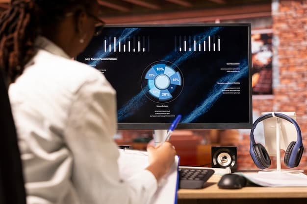 Digital marketer analyzes futuristic Pinterest AI dashboard for Pinterest AI Trends 2026